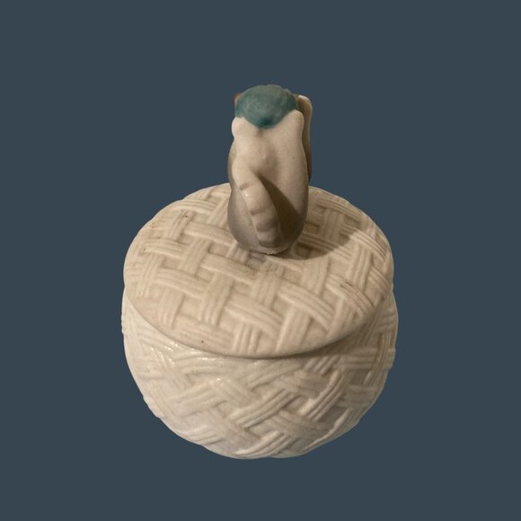 Napco Playful Kitty Cat Kitten With Ball of Yarn Figural Trinket Box - Picture 5 of 8